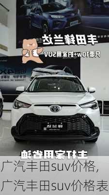 广汽丰田suv价格,广汽丰田suv价格表
